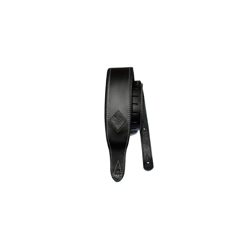 black leather padded guitar strap deluxe guitar black 5