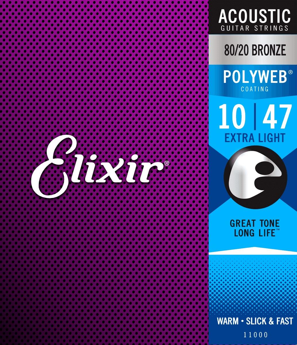 elixir 11000 8020 bronze polyweb extra light 10 47